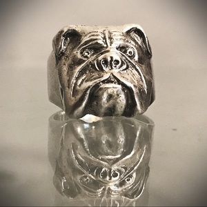 Rare Unique Handmade Bulldog Ring
